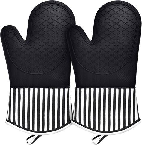 1 Pair of Heat Resistant Oven Mitts Silicone Materials Nonslip Kitchen ... - raincitystudios.com