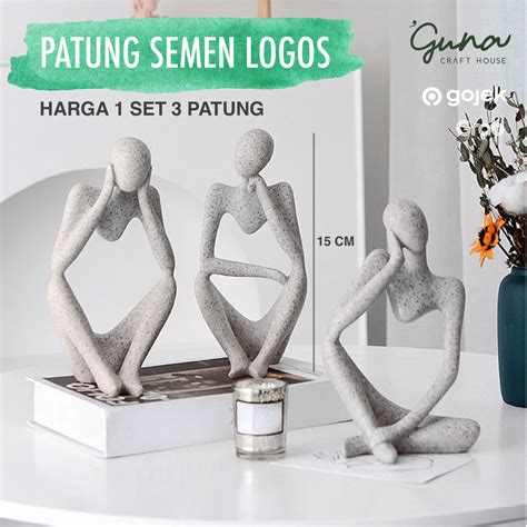 1 Set Patung Semen Logos - Dekorasi Meja Scandinavia - muktibox.com