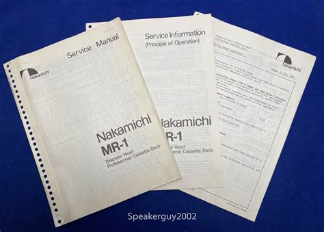 1 Service Nakamichi Mr Manual