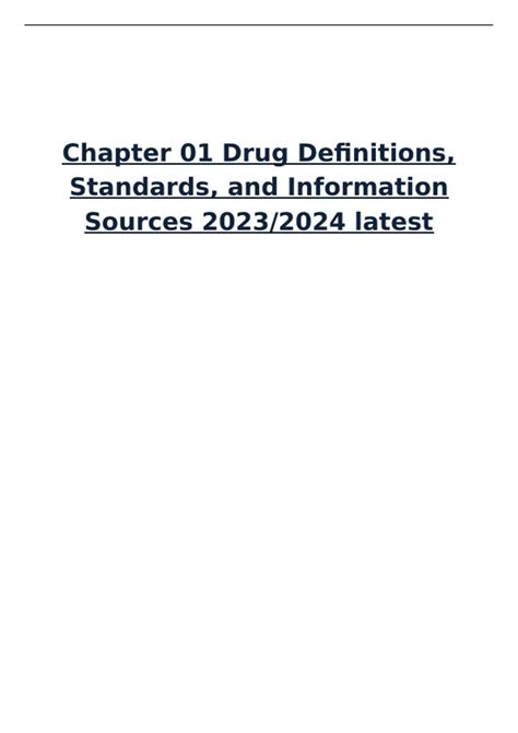 1 Standards And Information Definitions Drug Chapter