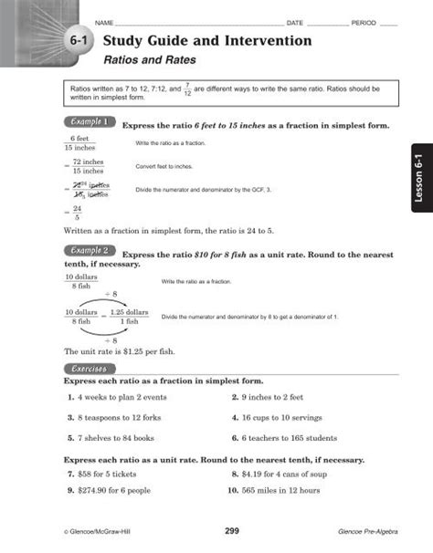 1 Study Intervention Answer Algebra Guide 6 Key Chapter