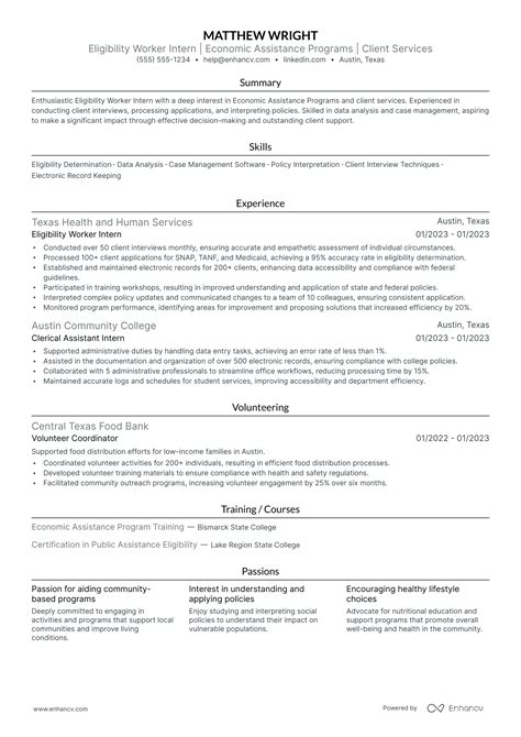 1 Successful EntryLevel Eligibility Worker Resume Example And Writing