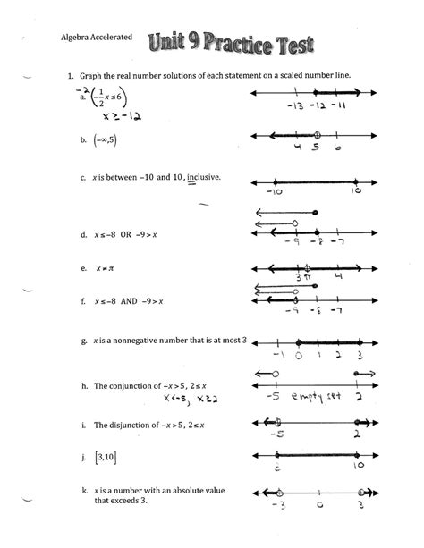 1 Test Practice Algebra Stardized Answers