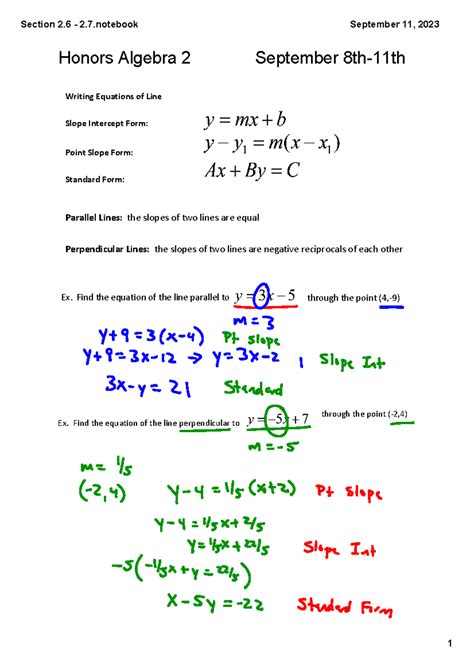1 Textbook Algebra Honors Answers
