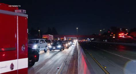 1 dead, several injured after 10-car crash on 10 Freeway in Upland