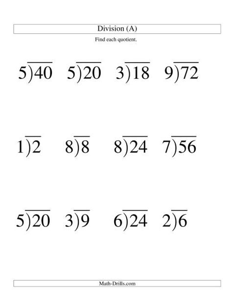 1 Digit Divisor Long Division Maths With Mrs Long Division 1 Digit Divisor - Long Division 1 Digit Divisor