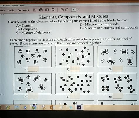 1 Elements And Compounds Testlabz