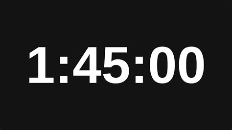 1 hour 45 minute timer. Things To Know About 1 hour 45 minute timer. 