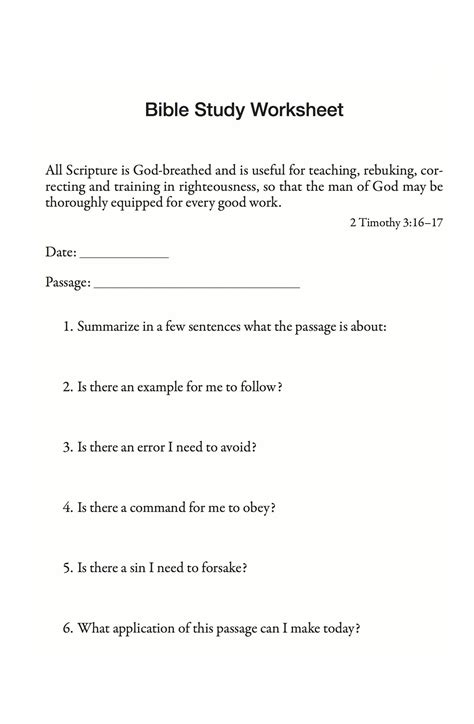 1 hour bible study lessons
