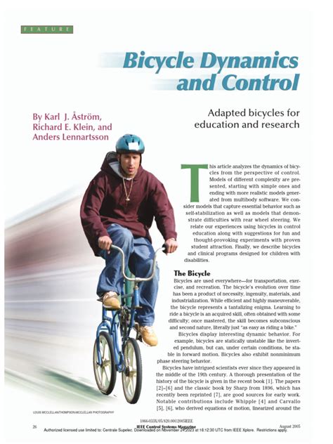 1 Introduction Bicycle Dynamics