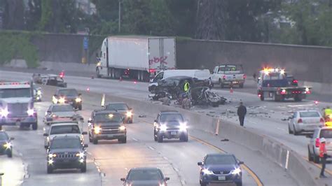 1 killed in fiery wrong-way crash on 101 Freeway in East Hollywood