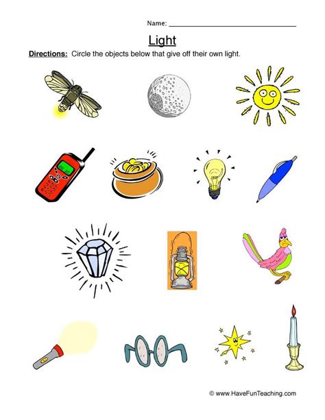 1 Light And Sound Free Worksheets For Grade Light Worksheets For 1st Grade - Light Worksheets For 1st Grade