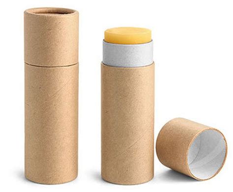 1 oz Brown Paperboard Push Up Lip Balm Tubes