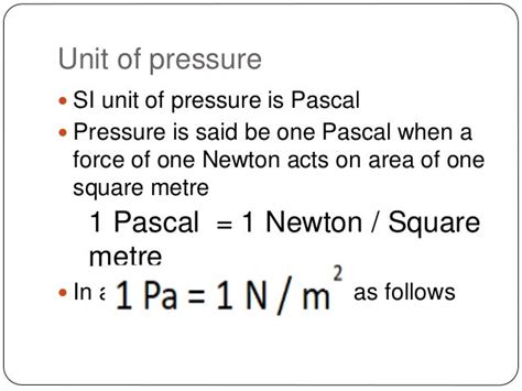 1 Pascal Is Equal To N M2