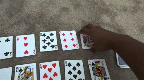 1 player card games. Deck in the non-dominant hand, face-down. Move four cards from the bottom of the deck to the top so that they are face up and you can see what each card is. Move one card at a time as above (from the bottom of the deck to the very top, face-up). You're only considering the top four cards at any one time, so each time you move a card up, compare ... 