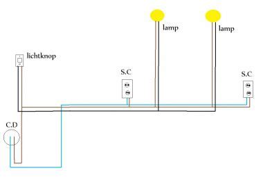 1 schakelaar 2 lampen