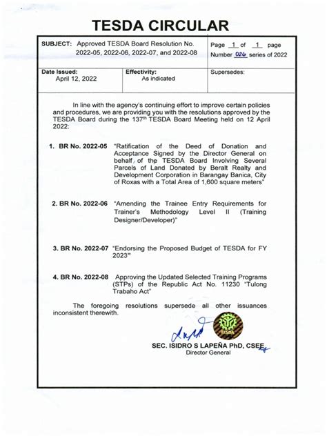 1 Tesda Circular Tesda