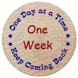 1 week sober chip. Alcoholism-12 Step Support - One month sobriety chip? - It's been 4 weeks (28 days) now I have not had a drink. Can I get a "1 month" chip at the meeting tonight or should I wait 30/31 days? BTW, it's been an awesome 3 1/2 weeks, the 1st 1/2 was rough. 