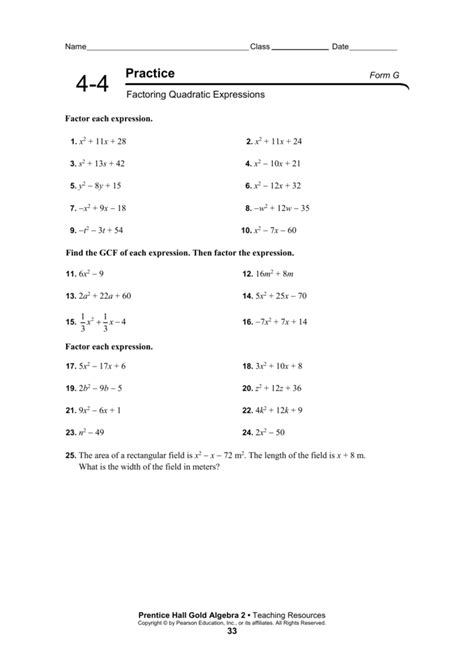 Read Online 1 3 Practice Algebraic Expressions Form G Answer Key 