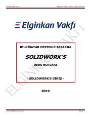 1-SOLIDWORKS DERS NOTLARI  Course Hero.