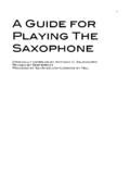 Read Online 1 A Guide For Playing The Saxophone 