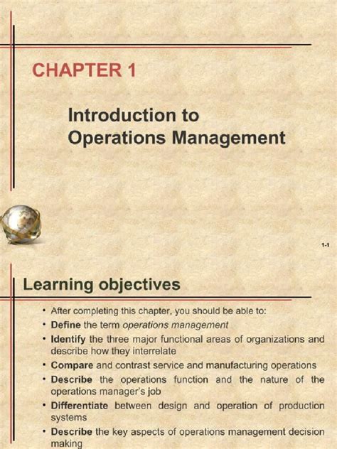 Full Download 1 Introduction To Operations Management 