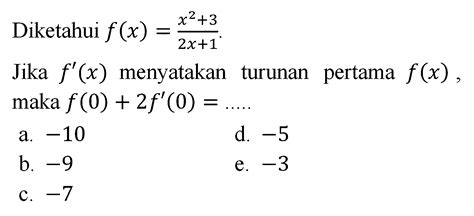 1. jika f(x) =2x -4 maka ,f(10) =