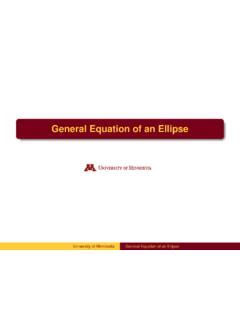 1. General Equation of an Ellipse - University of Minnesota