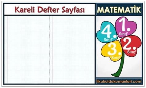 1. Sınıf Matematik Dersi Kareli Defter ( Rakamlı ). 