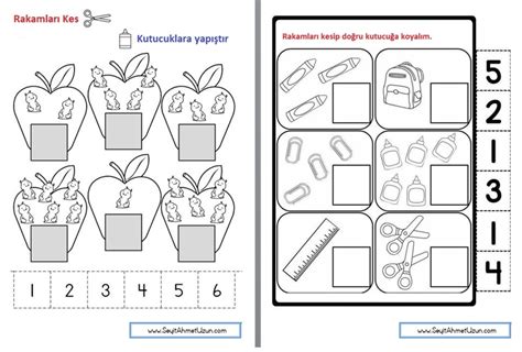 1. Sınıf Matematik Rakamlar Kes Yapıştır Etkinliği.