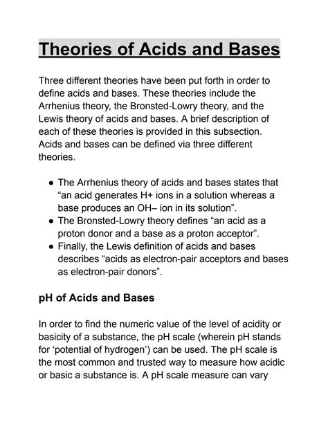 1. Theories of Acids and Bases - Chemistry LibreTexts - wintechmobiles.com