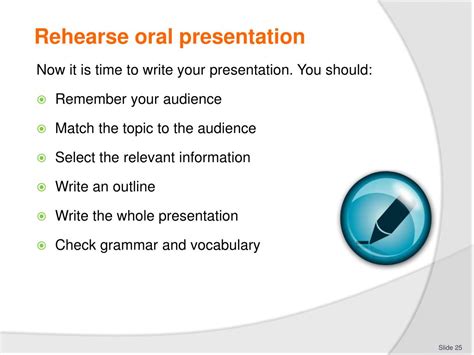 1. example of an short presentation to deliver to the...