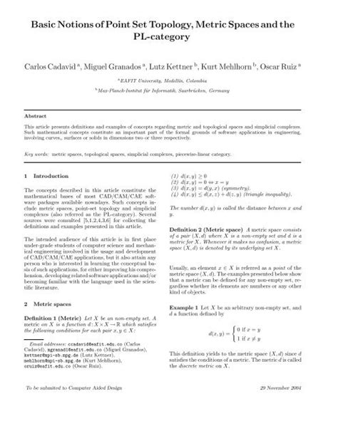 1.1 Metric Spaces and Basic Topology notions - University of Bristol - wintechmobiles.com
