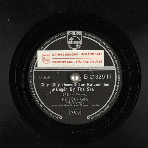 10" 78 RPM-Four Lads-Gilly Gilly Ossenfeffer Katzenellen Bogen …