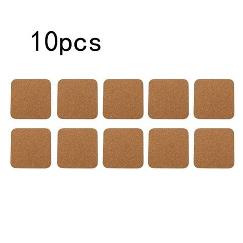 10*-Cork Coasters Square Cork Mats Self-adhesive DIY Backing