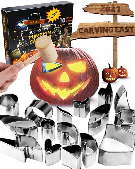 10/6Pieces Stainless Steel Pumpkin Carving Stencils Kit for Kids …