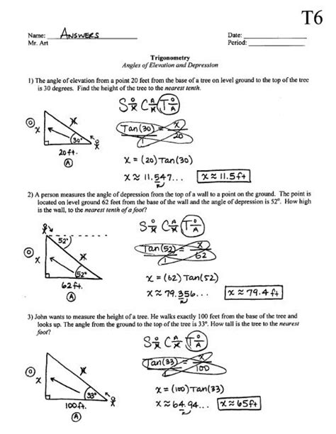 10++ Angle Of Elevation And Depression Worksheet Answers Worksheets