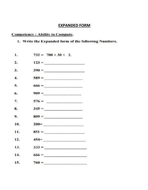 10++ Expanded Form Worksheets With Answers