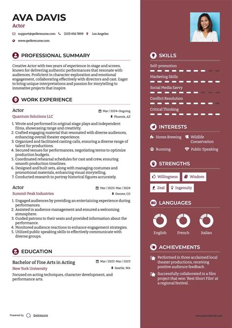 10+ Actor Resume Samples & Templates for 2026 - muktibox.com