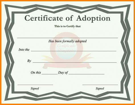 10+ Adoption Certificates Templates Time Table Chart pertaining to