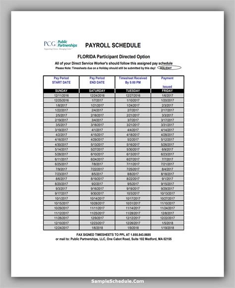 10+ Amazing Payroll Schedule Template sample schedule