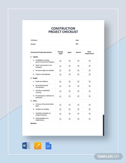 10+ Building Checklist Templates PDF, Word Format Download Free