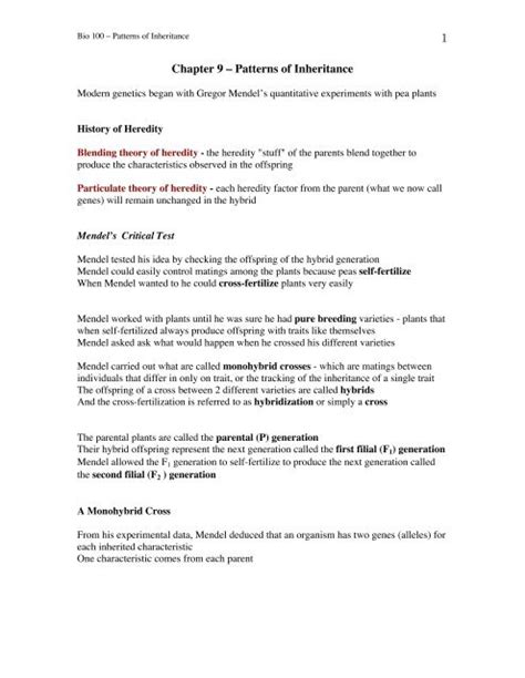 10+ Chapter 9 Patterns Of Inheritance Answer Key BaldeepKaisey