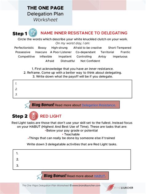 10+ Delegation Worksheet Templates PDF