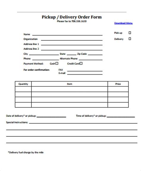 10+ Delivery Order Forms PDF
