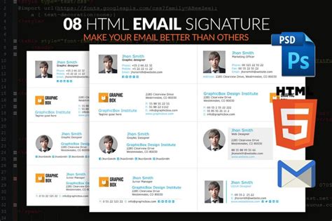 10+ Email Signature Template for Unique Identity HTML and PSD Format