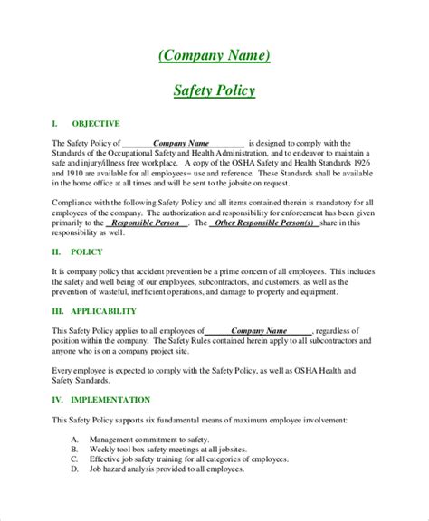 10+ Examples of Policies in PDF MS Word Google Docs