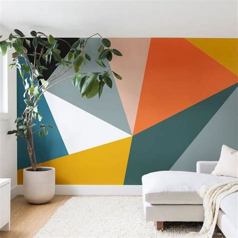 10+ Geometric Wall Ideas - Best Geometric Paint & Wallpaper …