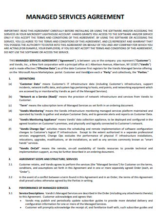 10+ Managed Services Contract Examples in MS Word PDF Pages