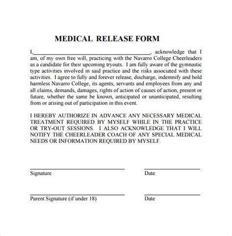 10+ Medical Release Forms Free Sample, Example, Format Free